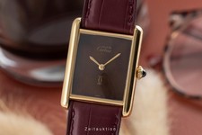 Cartier Tank Vermeil LC GM "Wood Spiderweb Dial" Handaufzug Medium Size Ref. 6