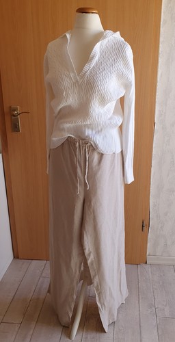 Stylische baggy hose beige - hose,
