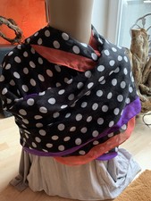 Schal Halstuch Kopftuch Stola Tuch Gepunktet Punkte Lila Schwarz Weiß