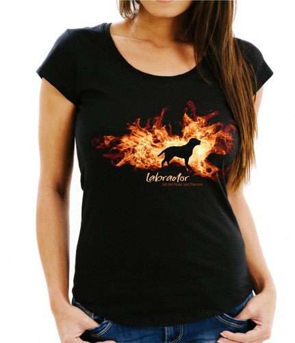 Damen shirt labrador feuer - labrador,