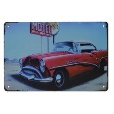Reklame Blechschild Auto Motel