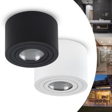 LED Aufbauspot 230V flach 5W Bad / Feuchtraum Deckenleuchte – Milan-S IP44 Alu