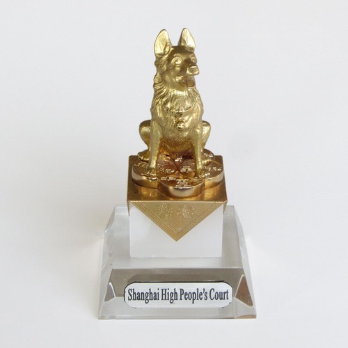 Schäferhund figur 24k gold - 24k,