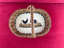 Passen zu Zeller Keramik - Hahn und Henne - Korb / Körbbchen mit Resopal Brett