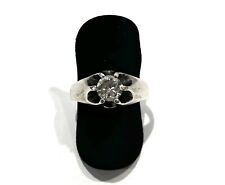 925/- Silberring weißen simulierten Diamanten Brillantschliff, Gr. 58, Damen,