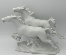 114.-~Wallendorf-~Porzellanfigur-~Pferde-~Pferdepaar-~