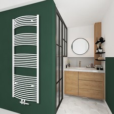 Badheizung  heizkörper Design Badheizkörper  Handtuchwärmer Weiß Gebogen