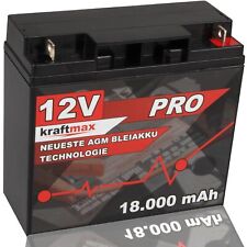 12 Volt kraftmax AGM Bleiakku 12V 18Ah Blei Akku Batterie - Neuste Generation