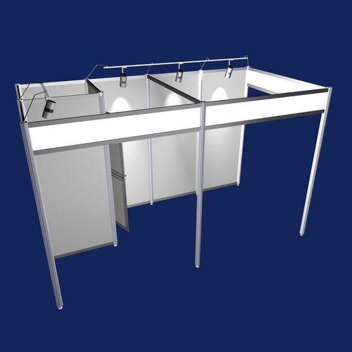 Messestand mit beleuchtung - messestand, und