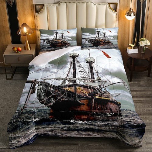 Vintage segelschiff steppdecke - segelschiff,
