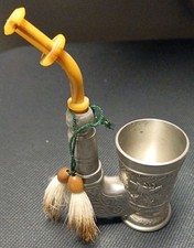 Zinn-Schnapsbecher als Pfeife