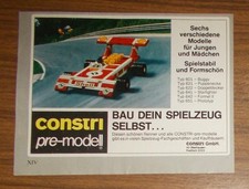 Seltene Werbung CONSTRI PRE-MODELL Formel II - Bau Dein Spielzeug selbst 1975