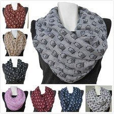Rundschal Eule Loop Schlauchschal Schal Damen Halstuch Mund Nasen Maske Tuch