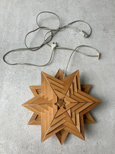 Stern aus Holz für's Fenster groß beleuchtet 38,5 cm Erzgebirge Weihnachten Deko