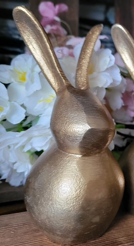 Osterhase 16cm gold - , aluguß