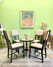 4 x schöner Stuhl Esszimmerstuhl Holzstuhl Gründerzeit Eiche antik alt