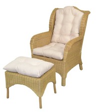 Rattan Ohrensessel beige