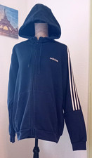 Damen Trainings Jacke mit Kapuze und Taschen Blau von Adidas Größe XL
