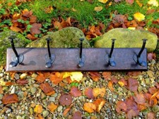 Wandgarderobe Heart of India, Flur Garderobe im Antik-Look mit 5 Schmiede-Haken