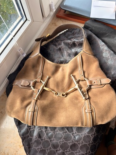 Gucci hobo brown suede horse - suede,