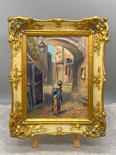 ölgemälde soldat altstadt - Ölgemälde,