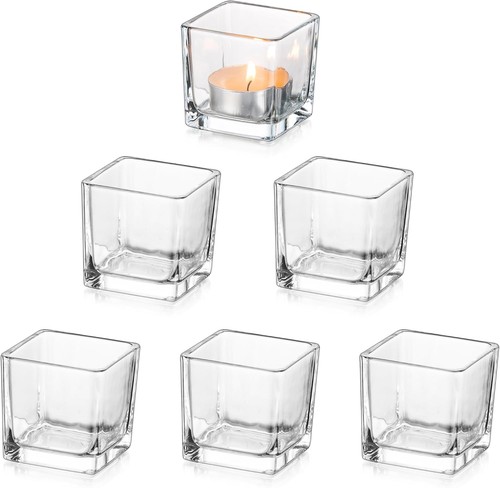 Teelichthalter glas viereckig - teelichthalter,