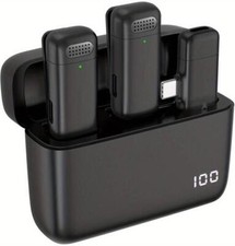 Wireless Mikrofon mit Ladebox Kabellos Tragbares Digitales Mikrofon USB-C DE
