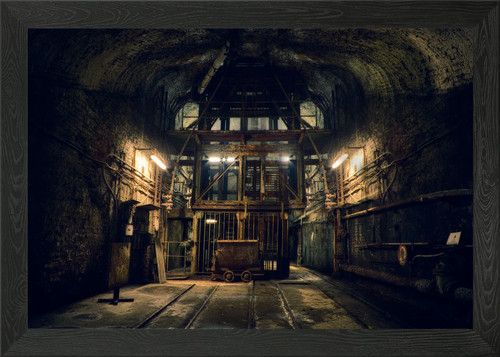 Alte mine gerahmtes wandbild - mine,