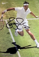 Roger Federer signiert NIKE Karte Tennis original Unterschrift Autogramm signed
