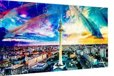 Leinwand Bilder Berliner Fernsehturm Abstrakt Wandbilder -HochwertigerKunstdruck