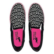 Neu Emily the Strange Schuhe Slip On 39 US8 Emo Gothic y2k Cartoon Rar