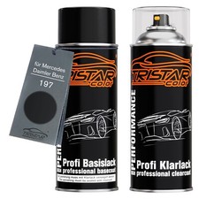 Autolack Spraydosen Set für Mercedes Daimler Benz 197 Obsidianschwarz Metallic