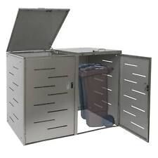 B-Ware 2er-/4er-Mülltonnenbox MCW-E83, erweiterbar 108x61x94cm Edelstahl 50kg