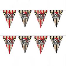 Totenkopf Piraten Girlande / Halloween Karneval  Kunststoff PVC Party Außen Deko