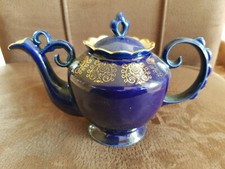 Porzellan Teekanne Kobalt h 12 cm UdSSR Nowgorod Russland