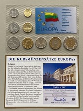 S1-3-M) Litauen KMS 1 Centas - 5 Lita bankfrisch im Noppenfolie, mit Kertifikat