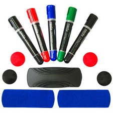 Premium Whiteboard Marker Set minify Board Marker Magnet Schwamm Tafel 10-Tlg.
