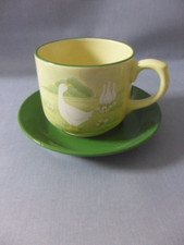 Zeller Fayence Vintage Keramik Gänse Motiv Vintage Jumbotasse Kakaotasse Gedeck