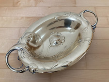 Antike Obstschale / Schale aus Messing, Jugendstil, WMF, ursprünglich versilbert