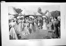 Antiker Druck Queens Garden Party Buckingham Palace Mrs Clifford Schriftsteller 1896