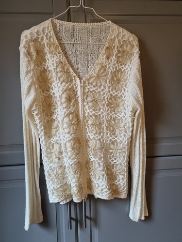 Strickjacke häkeloptik blumen - strickjacke,