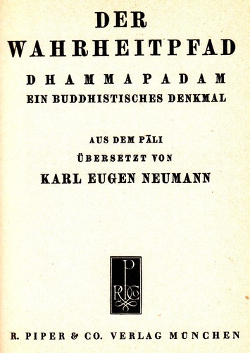 Der wahrheitspfad dhammapadam - der,