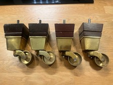 X4 Sofa Sessel Beine Antik Messing Rollen Räder Schraubbefestigungen Befestigungen 