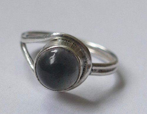 Ring mondstein cabochon 925 - ring,