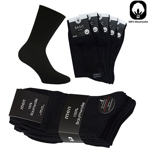 Feine baumwollsocken schwarz - feine,