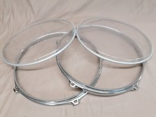 2 Spannreifen 12" für Trommel incl. Fell TomTom Schlagzeug Drumset