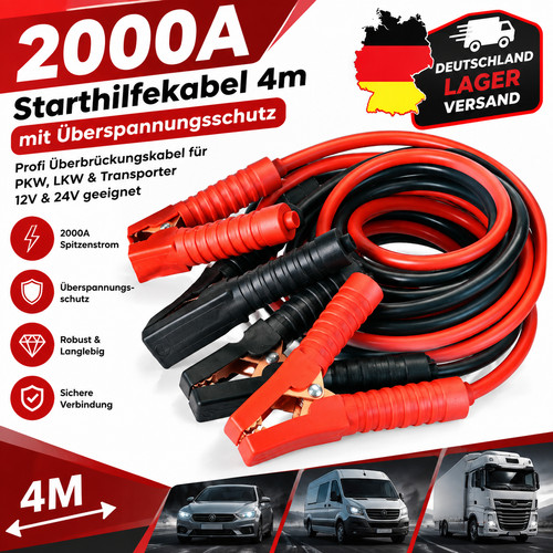 2000a starthilfekabel 4m - 2x,