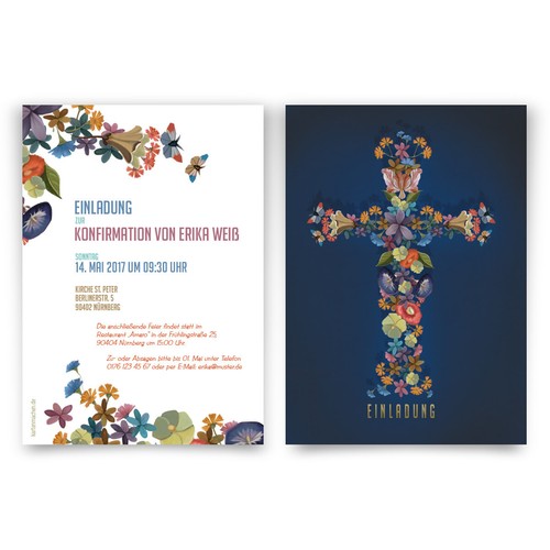 Konfirmation einladungskarte - konfirmation,