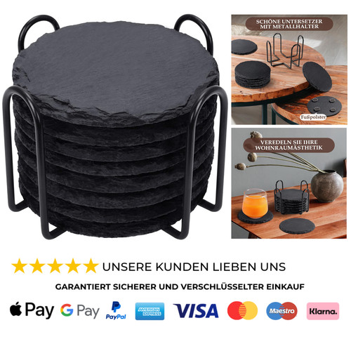 Stein untersetzer set - stein, 8