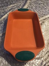 Auflaufform Orangerot Keramik Eckig Back Form Lasagne Kuchen Gummigriffe Punze